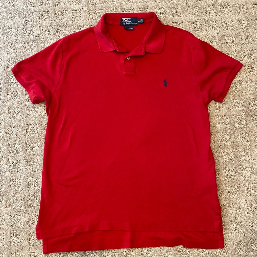 Red mens polo Ralph Lauren. Size large